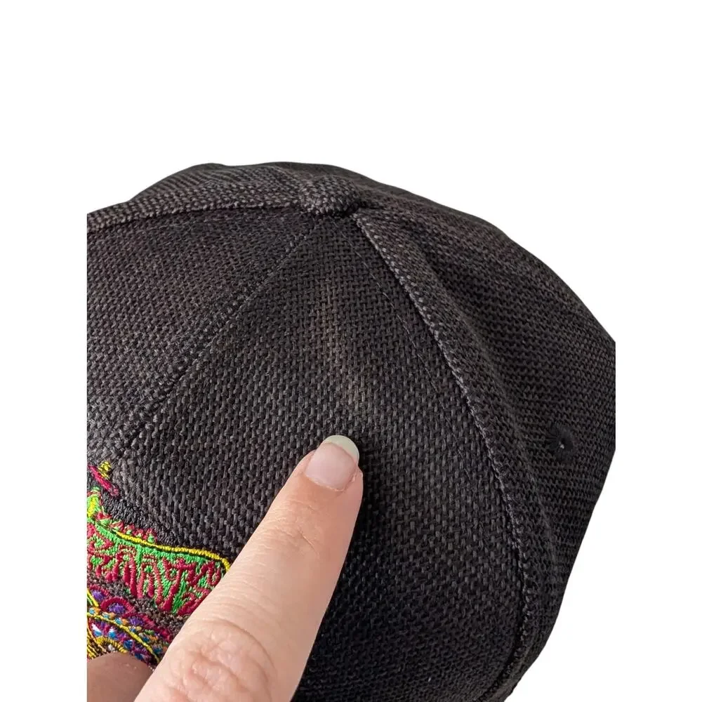 Grassroots California Limited Edition Black Hemp Snapback Hat Bear Art 420 Satin